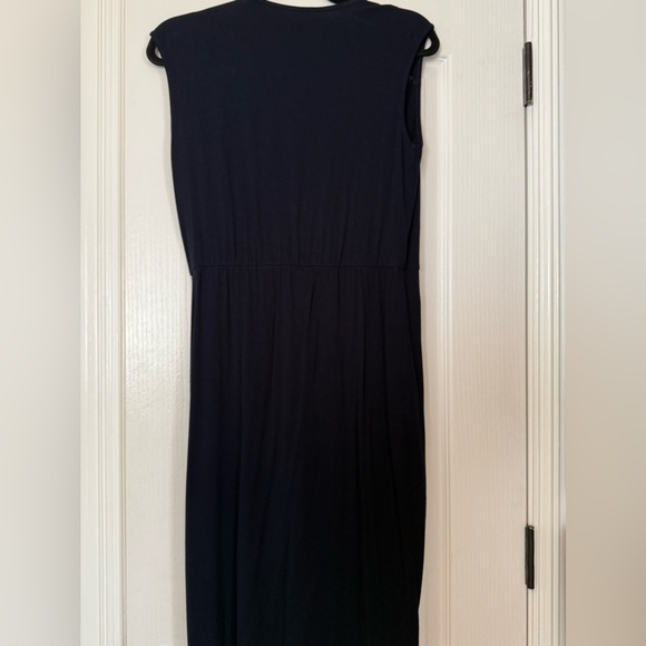 Philosophy Navy Blue Wrap Style Midi Dress Comfortable Stretch Fabric Size S - Picture 6 of 6